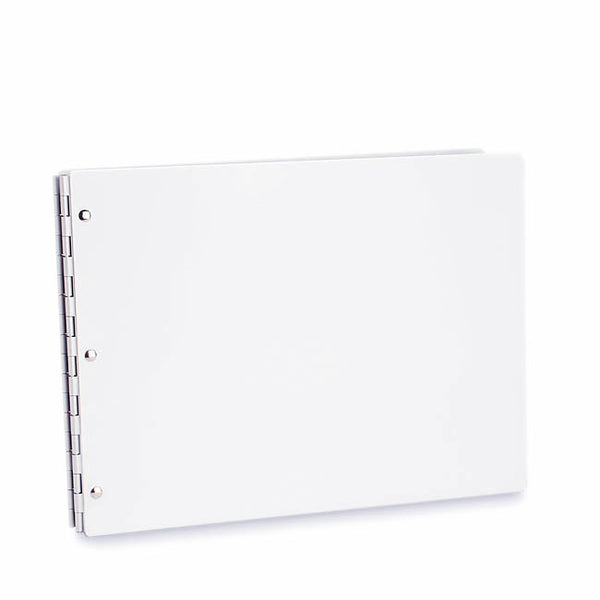 Pina Zangaro Vista Snow (White) 8.5"x11" Landscape Acrylic Screwpost Portfolio Book +20 Archival Sheet Protectors