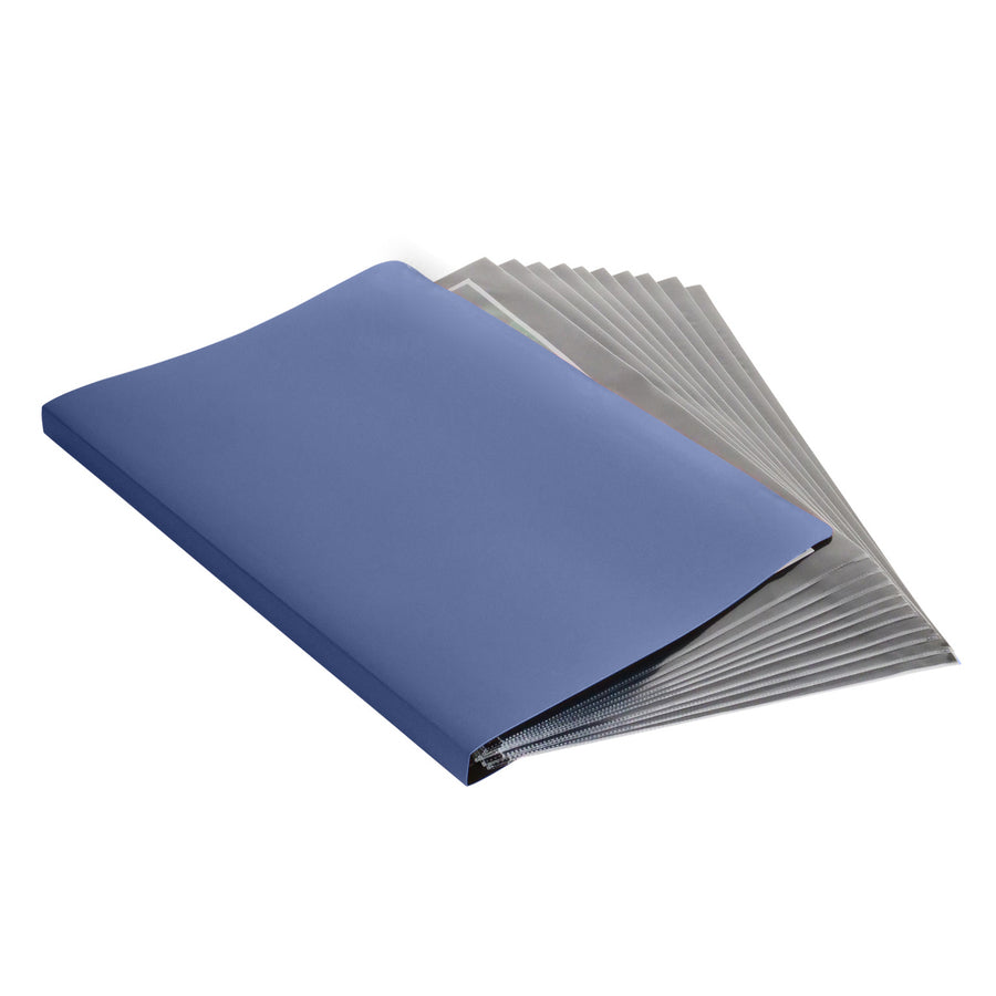 11" x 17" Slim Color Portfolio Book - Blue with 10 Archival Pages (Expandable to 15)