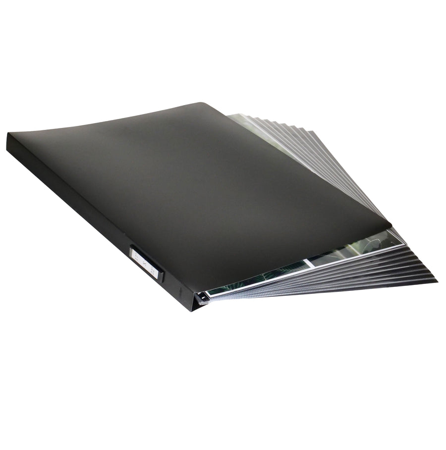 17" x 22" Professional Matte Black Portfolio Book - Multiring Binder with 10 Archival Pages (Expandable to 30)