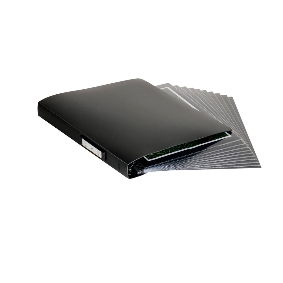 9.5" x 12.5" Professional Matte Black Portfolio Book - Multiring Binder with 10 Archival Pages (Expandable to 30)