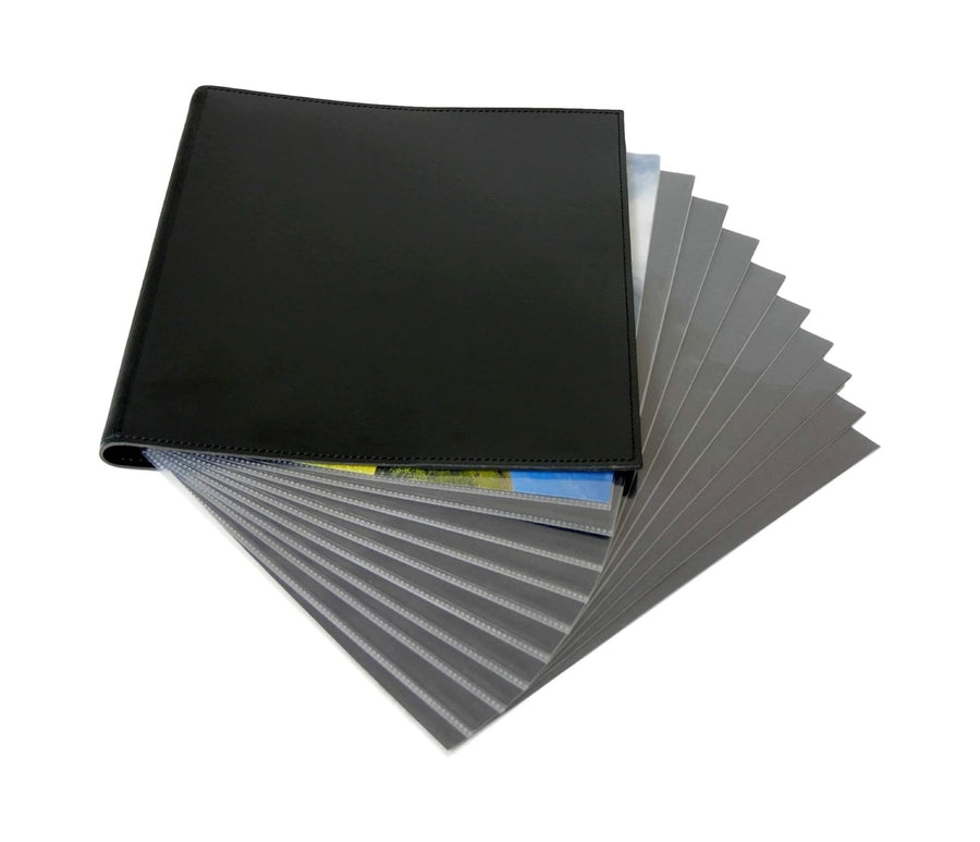 8.5" x 11" European Bonded Leather Photo Portfolio - Slim Binder with 10 Archival Pages (Expandable to 15)