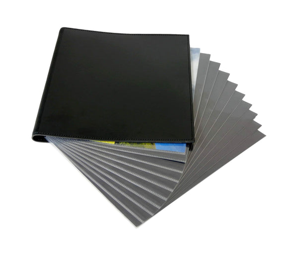 8" x 10" European Bonded Leather Photo Portfolio - Slim Binder with 10 Archival Pages (Expandable to 15)