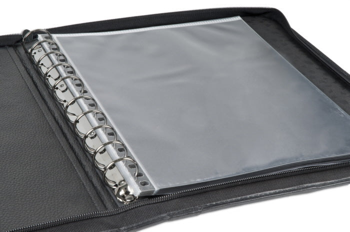 30-Pocket Binder with Plastic Sleeves 8.5X11 (Black), Heavy Duty Art Por