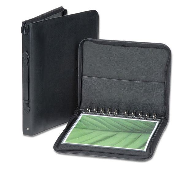 9.5"x12.5" Premium Leather Photography Portfolio Book - Presentation Case - Black